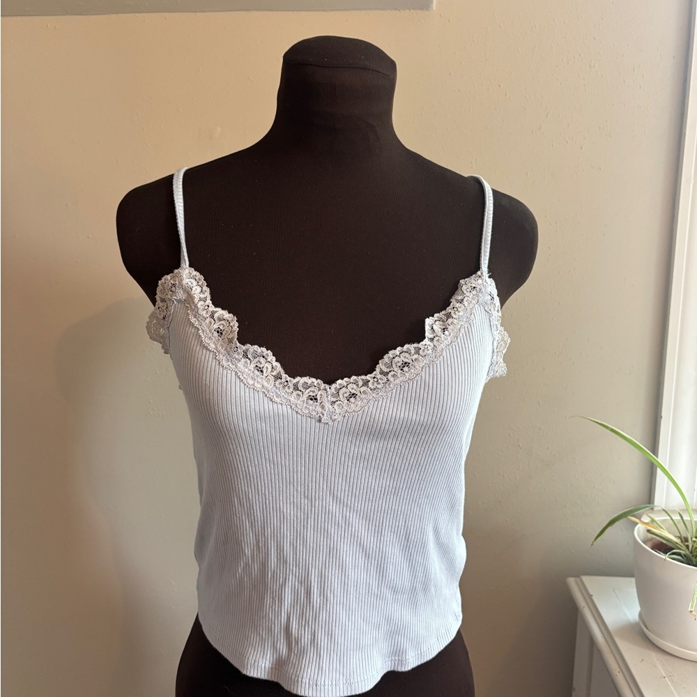 GARAGE Blue Lace Top
